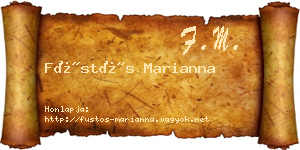 Füstös Marianna névjegykártya